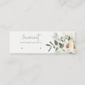 Soft Blush Pink Green Peony Floral Earring Holder Mini Visitekaartje (Voorkant)