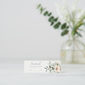 Soft Blush Pink Green Peony Floral Earring Holder Mini Visitekaartje (Staand voorkant)