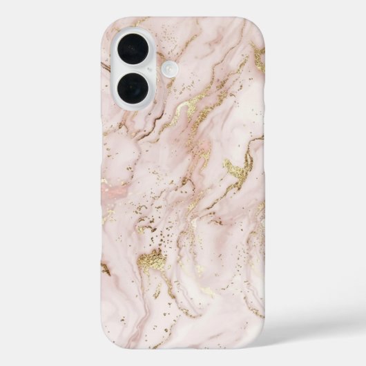 Soft Blush Pink & Liquid Gold Marble Case | iPhone (Achterkant)