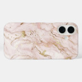 Soft Blush Pink & Liquid Gold Marble Case | iPhone (Achterkant (horizontaal))