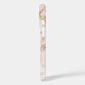 Soft Blush Pink & Liquid Gold Marble Case | iPhone (Achterkant / Links)