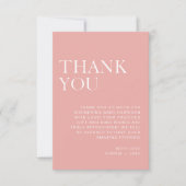 Soft Blush Pink Minimalist Baby shower dank u Bedankkaart (Voorkant)
