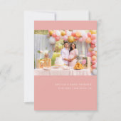 Soft Blush Pink Minimalist Baby shower dank u Bedankkaart (Achterkant)
