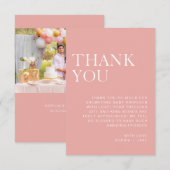 Soft Blush Pink Minimalist Baby shower dank u Bedankkaart (Voorkant / Achterkant)