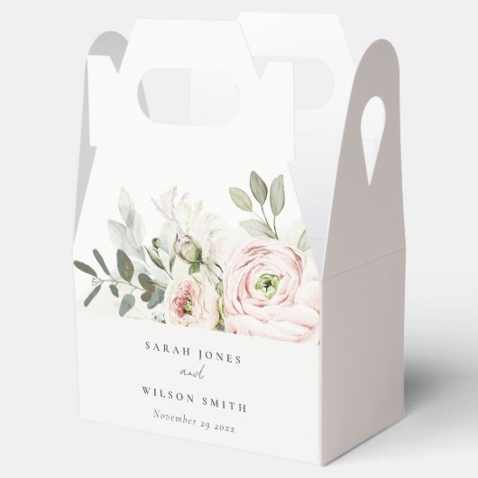 Soft Blush Pink Peonies Eucalyptus Foliage Weddens Bedankdoosjes (Geopend)