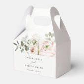 Soft Blush Pink Peonies Eucalyptus Foliage Weddens Bedankdoosjes (Voorkant Zijde)