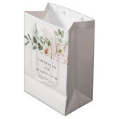 Soft Blush Pink Peonies Eucalyptus Foliage Weddens Medium Cadeauzakje (Voorkant Gekanteld)