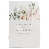 Soft Blush Pink Peonies Eucalyptus Foliage Weddens Medium Cadeauzakje (Achterkant)