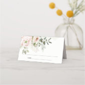 Soft Blush Pink Peonies Eucalyptus Foliage Weddens Plaatskaartje (Achterkant)