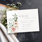 Soft Blush Pink Peonies Eucalyptus Foliage Weddens RSVP Kaartje