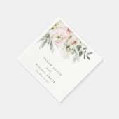 Soft Blush Pink Peonies Eucalyptus Foliage Weddens Servet (Hoek)