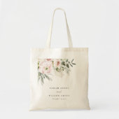 Soft Blush Pink Peonies Eucalyptus Foliage Weddens Tote Bag (Voorkant)
