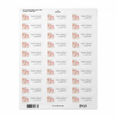 Soft Blush Pink Rose Bloemen bruiloft retour adres Etiket (Full Sheet)