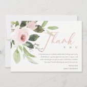 SOFT BLUSH PINK ROSE FLORA VRIJGEZELLENFEEST DANK  KAART (Voorkant)