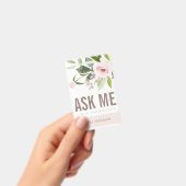 SOFT BLUSH PINK ROSE FLORAAL VRAAG ME VRIJWILLIGER BADGE (Handheld)