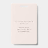 SOFT BLUSH PINK ROSE FLORAAL VRAAG ME VRIJWILLIGER BADGE (Achterkant)