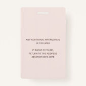 SOFT BLUSH PINK ROSE FLORAL BRIDE TRIBE WEDING BADGE (Achterkant)