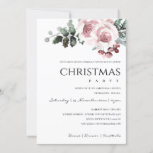 SOFT BLUSH PINK ROSE HOLLY BERRY CHRISTMAS PARTY