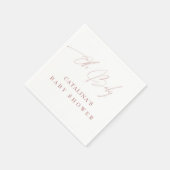 Soft Blush Pink Script Baby shower servetten (Hoek)