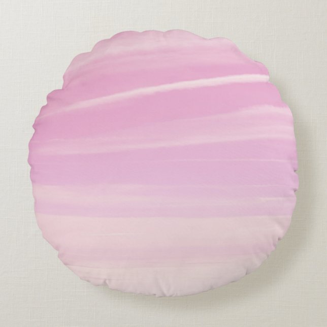 Soft Blush Pink Sky Dream 1 Rond Kussen (Voorkant)