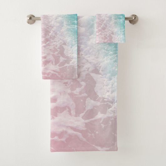 Soft Blush Pink Turkooise Ocean Dream #1 #water  Bad Handdoek (Insitu)