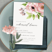 SOFT BLUSH PINK WATERVERF FLORAL REHEARSAL DINNER