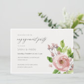 SOFT BLUSH PINK WATERVERF FLORAL VERLOVING KAART (Staand voorkant)