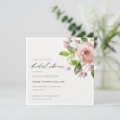 SOFT BLUSH PINK WATERVERF FLORAL VRIJGEZELLENFEEST KAART (Staand voorkant)