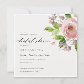 SOFT BLUSH PINK WATERVERF FLORAL VRIJGEZELLENFEEST KAART (Voorkant)