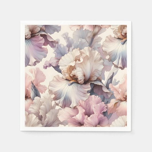Soft Blush Romantische Chic Waterverf Bloemen Servet (Voorkant)