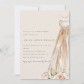 Soft Blush Roos Bloemen Bruidsjurk Vrijgezellenfee Kaart (Voorkant)