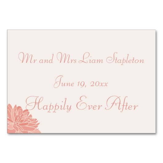 Soft Blush Roos Dahlia Wedding Kaart (Achterkant)