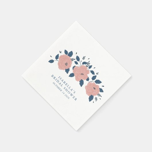 Soft Blush Roos Floral Boho Custom Vrijgezellenfee Servet (Hoek)