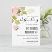SOFT BLUSH ROOS FLORAL POST WEDDING BRUNCH INVITE BEDANKKAART (Staand voorkant)
