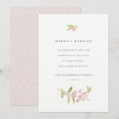 SOFT BLUSH ROOS PINK CALLIGRAPHY MERRILY MARRILY FEESTDAGENKAART (Voorkant / Achterkant)