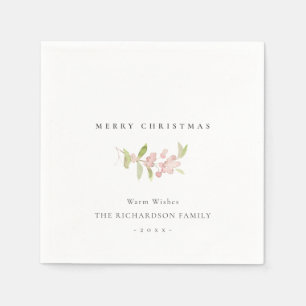 SOFT BLUSH ROOS PINK CALLIGRAPHY MERRY CHRISTMAS SERVET