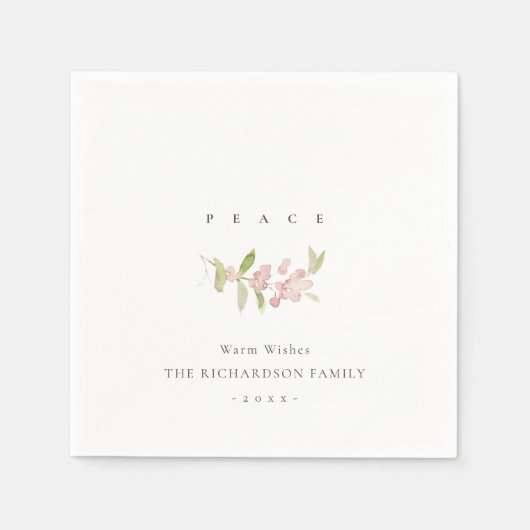 SOFT BLUSH ROOS PINK MINIMAAL CALLIGRAPHY PEACE SERVET (Voorkant)