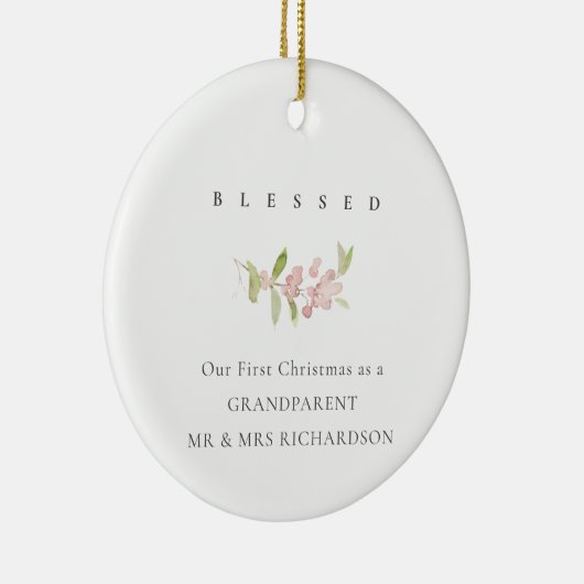 SOFT BLUSH ROOS PINK MINIMAAL CUSTOM BLESSED KERAMISCH ORNAMENT (Rechts)