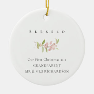 SOFT BLUSH ROOS PINK MINIMAAL CUSTOM BLESSED KERAMISCH ORNAMENT
