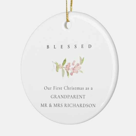 SOFT BLUSH ROOS PINK MINIMAAL CUSTOM BLESSED KERAMISCH ORNAMENT (Links)