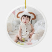 SOFT BLUSH ROOS PINK MINIMAAL CUSTOM BLESSED KERAMISCH ORNAMENT (Achterkant)