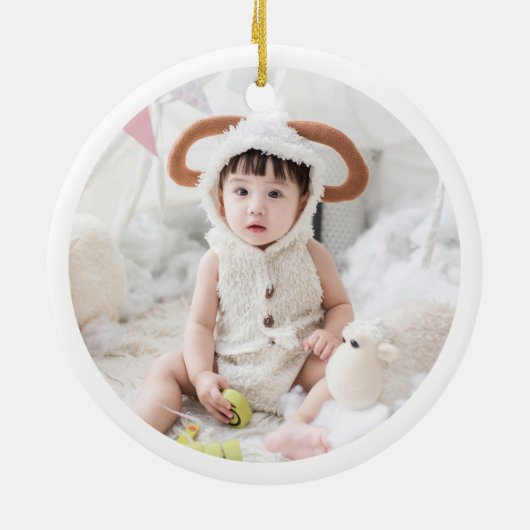 SOFT BLUSH ROOS PINK MINIMAAL CUSTOM BLESSED KERAMISCH ORNAMENT (Achterkant)