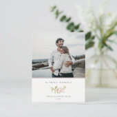 SOFT BLUSH ROOS PINK MINIMAL MERRILY MARRILY FEESTDAGENKAART (Staand voorkant)