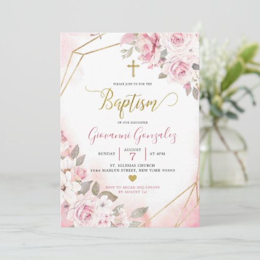 Soft Blush roze roze roze roodbruin Kaart (Staand voorkant)