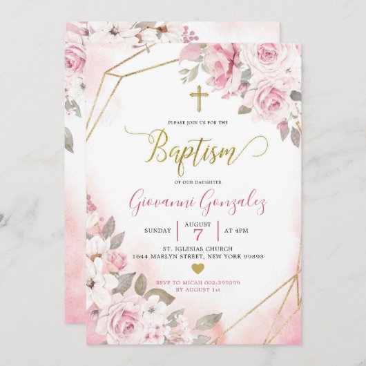 Soft Blush roze roze roze roodbruin Kaart (Voorkant / Achterkant)