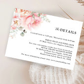 Soft Blush Roze Tuin Bloemen Trouwdetails Informatiekaartje