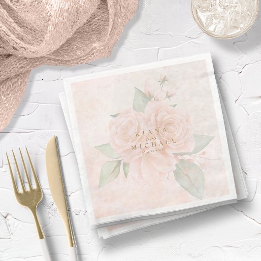 Soft Blush Rozen V2 ID828 Paper Dinner Napkins Servet