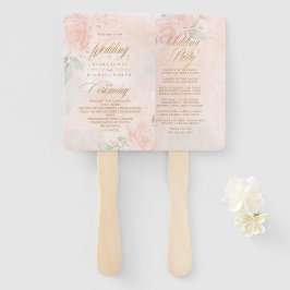 Soft Blush Rozen Wedding Ceremony Program ID828 Handwaaier