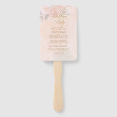 Soft Blush Rozen Wedding Ceremony Program ID828 Handwaaier (Achterkant)