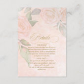 Soft Blush Rozen Wedding Details ID828 Informatiekaartje (Voorkant)
